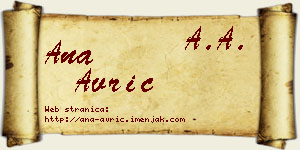 Ana Avrić vizit kartica